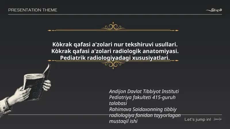 Pediatrik radiologiya fanidan tayyorlagan mustaqil ish