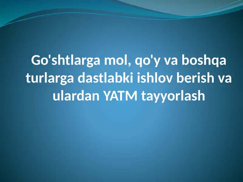 Go'shtsanoatining rivojlanishi