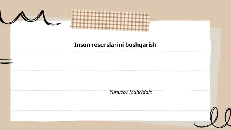 Inson resurslarini boshqarish