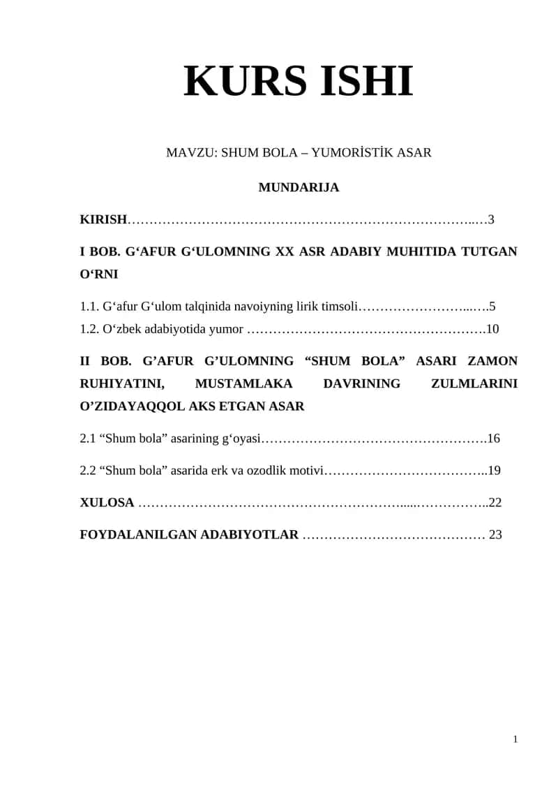 "SHUM BOLA – YUMORİSTİK ASAR"