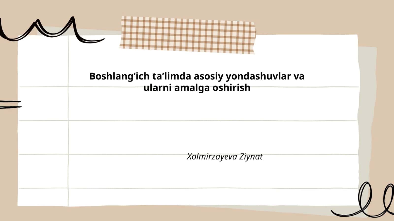 Boshlangʻich taʼlimda innovatsion yondashuvlar