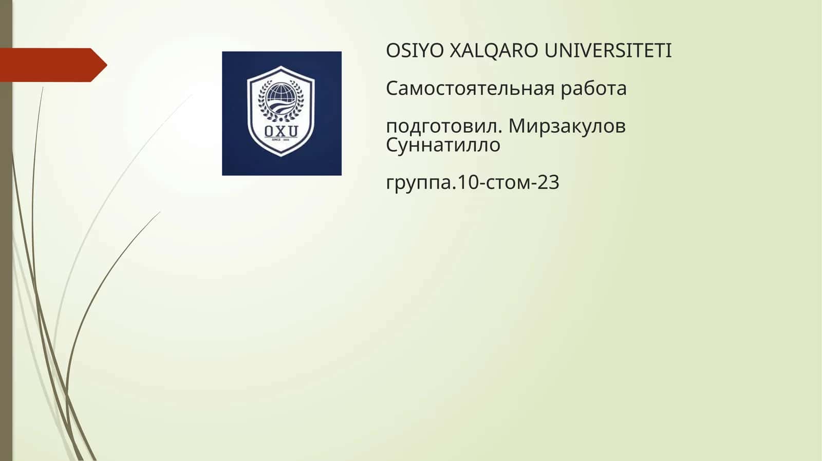 ТЕМА: Современная молодежь Республики Узбекистан!
