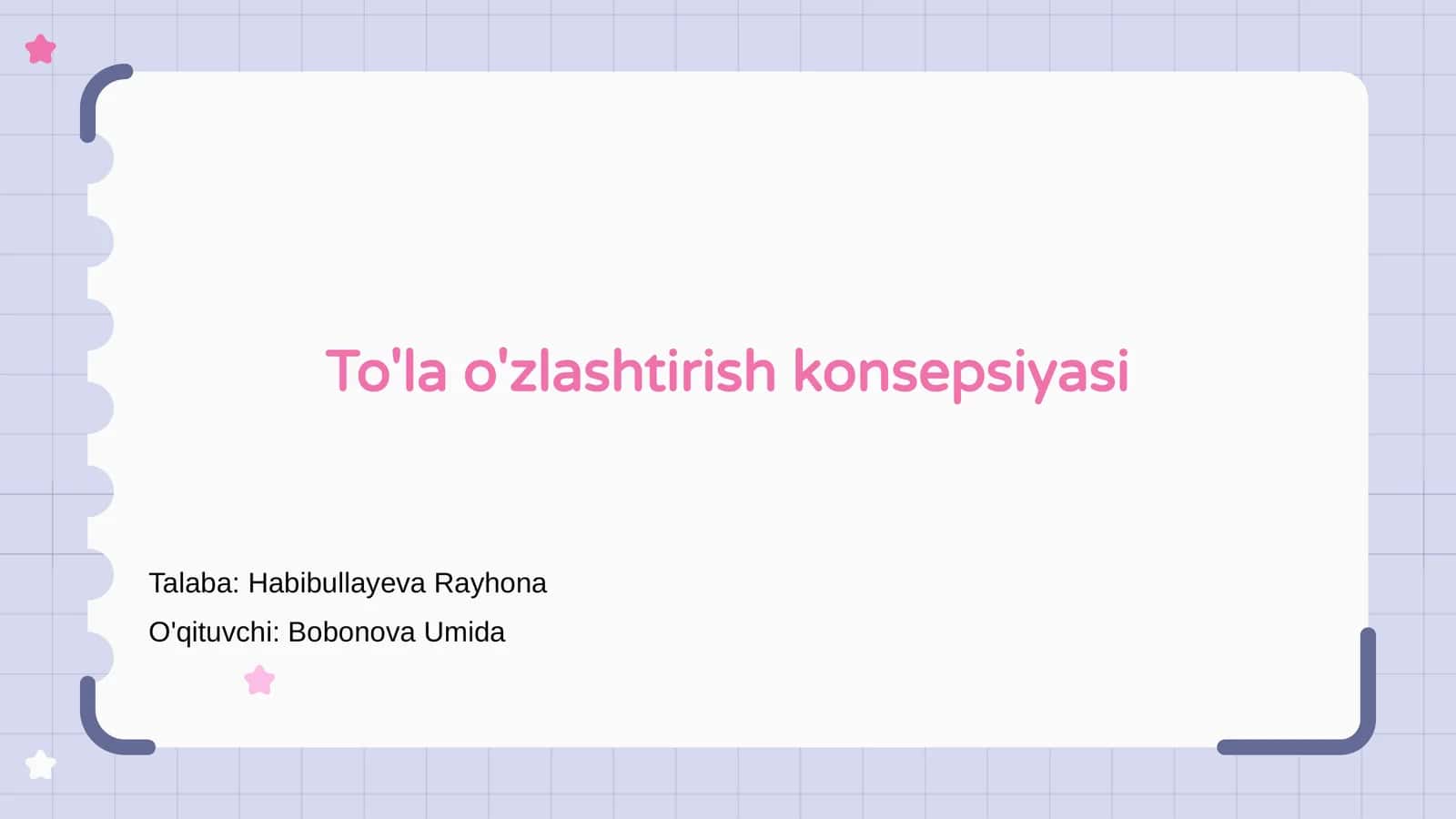 To'la o'zlashtirish konsepsiyasi