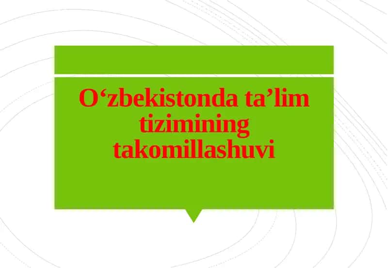 O‘zbekiston data’lim tizimining takomillashuvi
