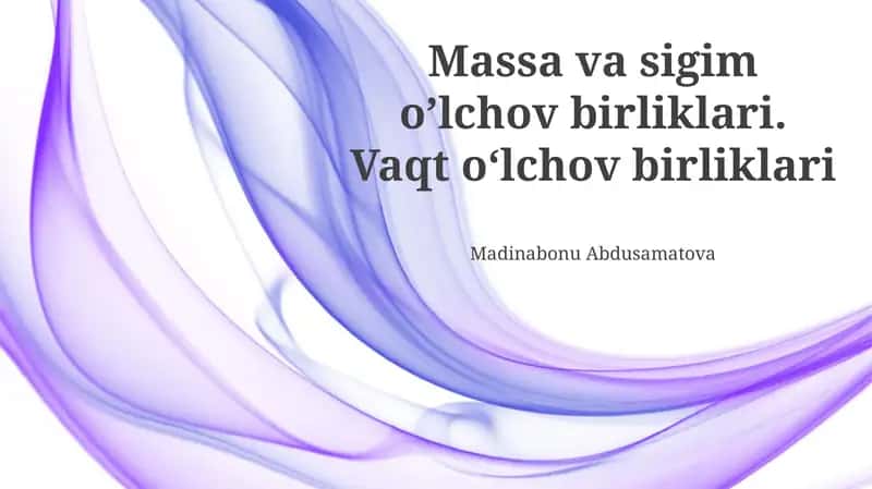 Vaqtning asosiy birliklari