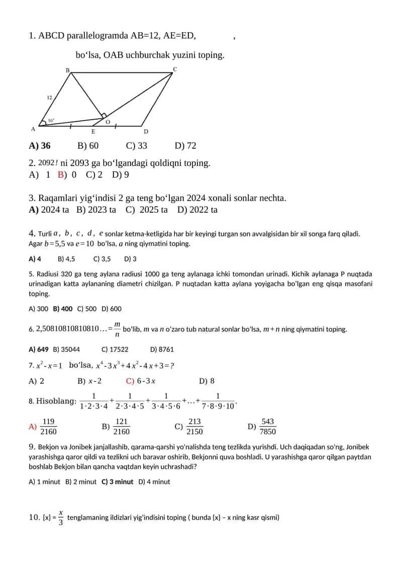 ABCD parallelogram
