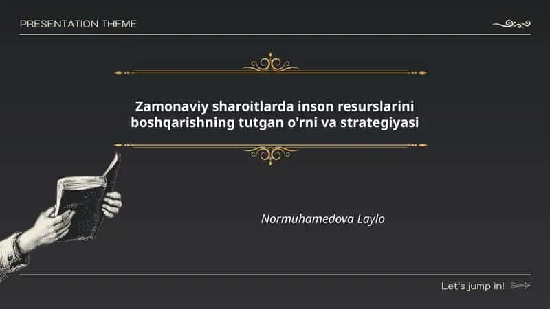 Zamonaviy sharoitlarda inson resurslarini boshqarishning tutgan o'rni va strategiyasi