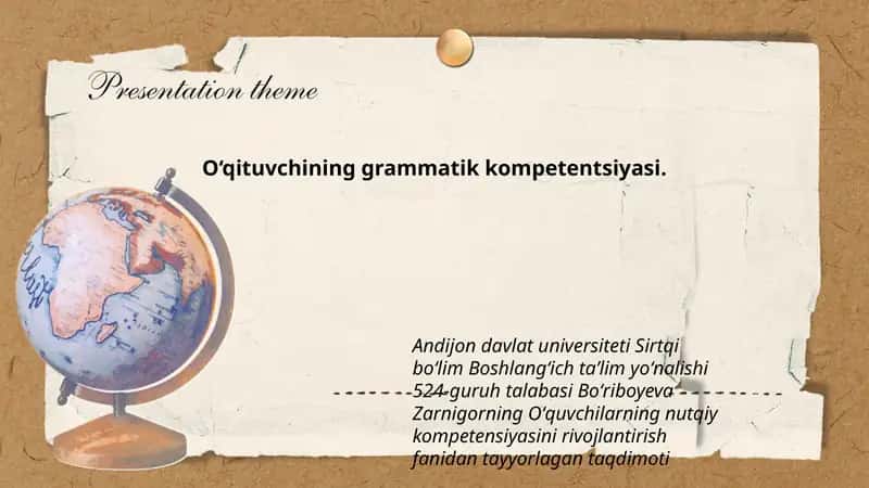Oʻqituvchining grammatik kompetentsiyasi