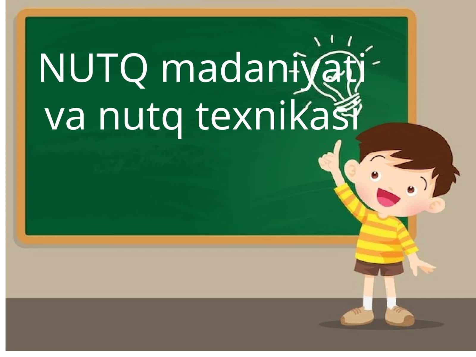 NUTQ madaniyati va nutq texnikasi