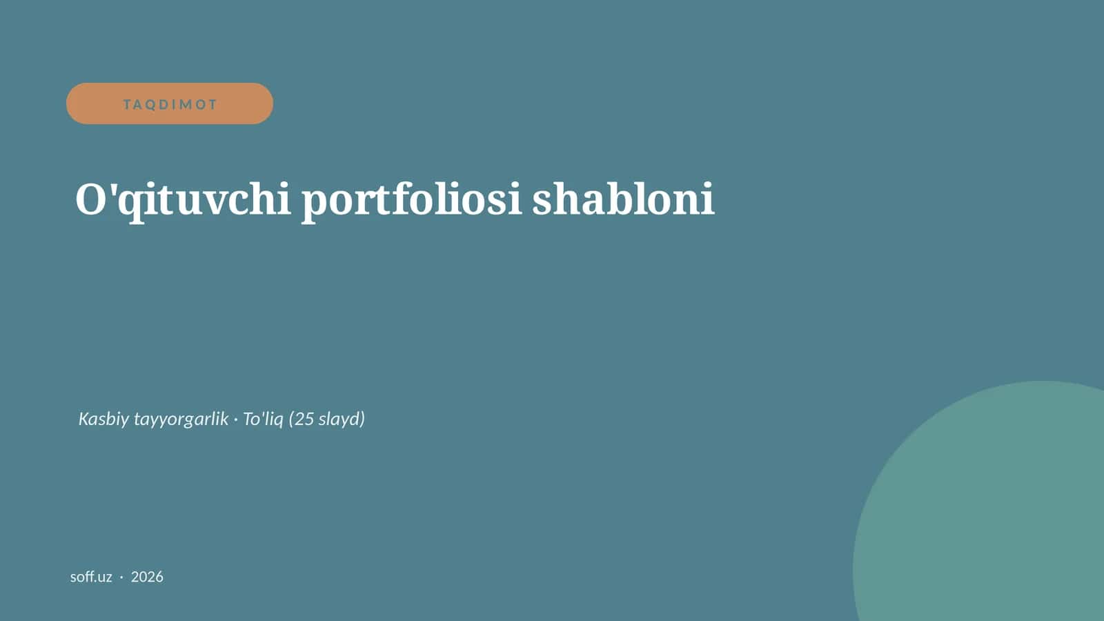 O'qituvchi portfoliosi shabloni