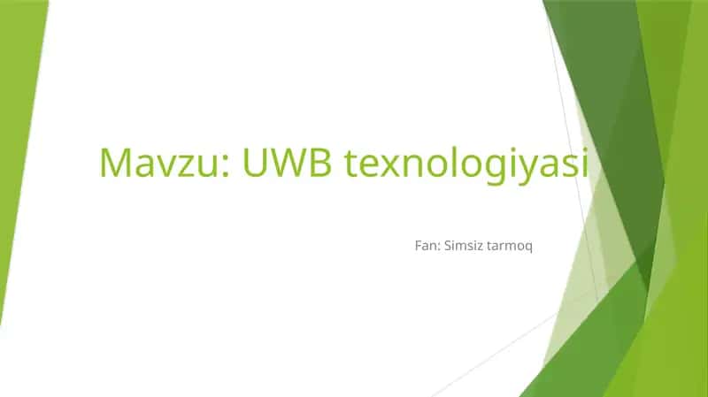 UWB texnologiyasi