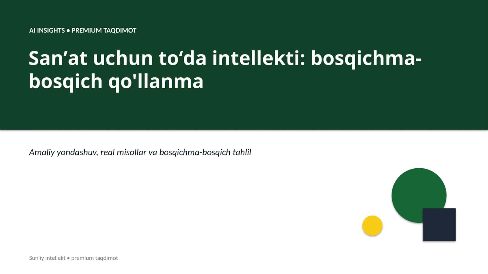 San'at uchun toʻda intellekti: bosqichma-bosqich qo'llanma