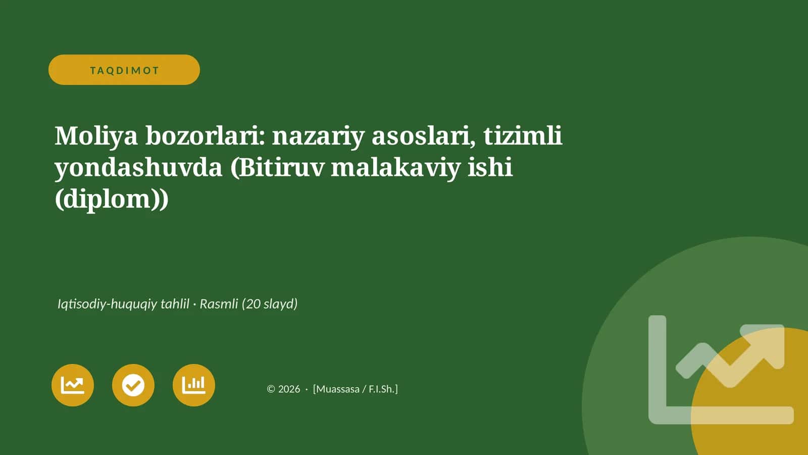 Moliya bozorlari: nazariy asoslari, tizimli yondashuvda (Bitiruv malakaviy ishi (diplom))
