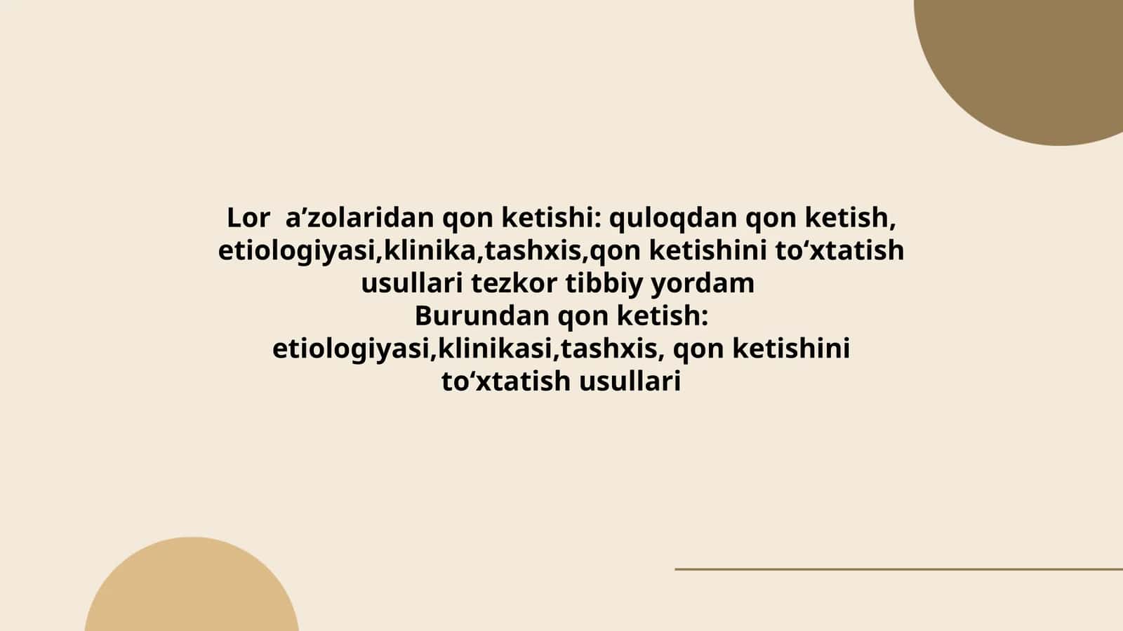 Lor aʼzolaridan qon ketishi