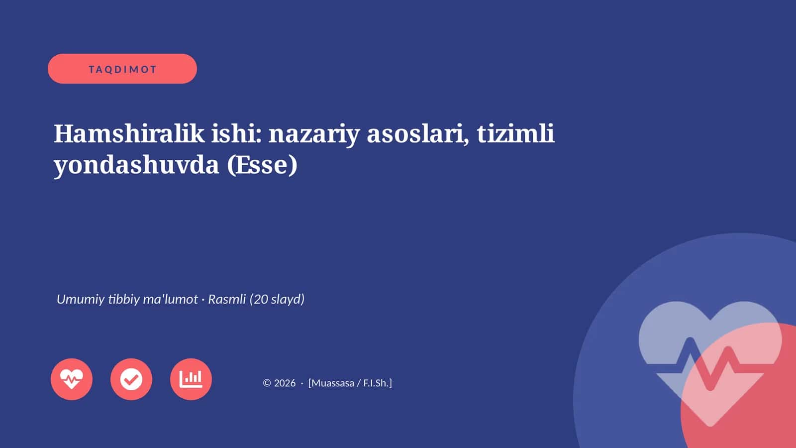Hamshiralik ishi: nazariy asoslari, tizimli yondashuvda (Esse)