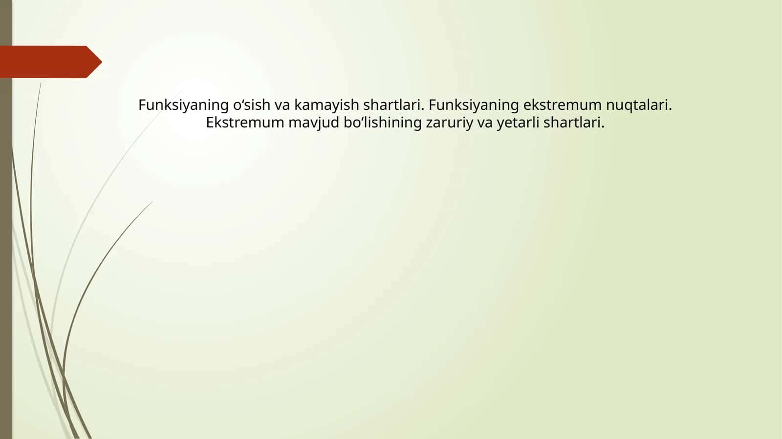 Funksiyaning Ekstremum Nuqtalari