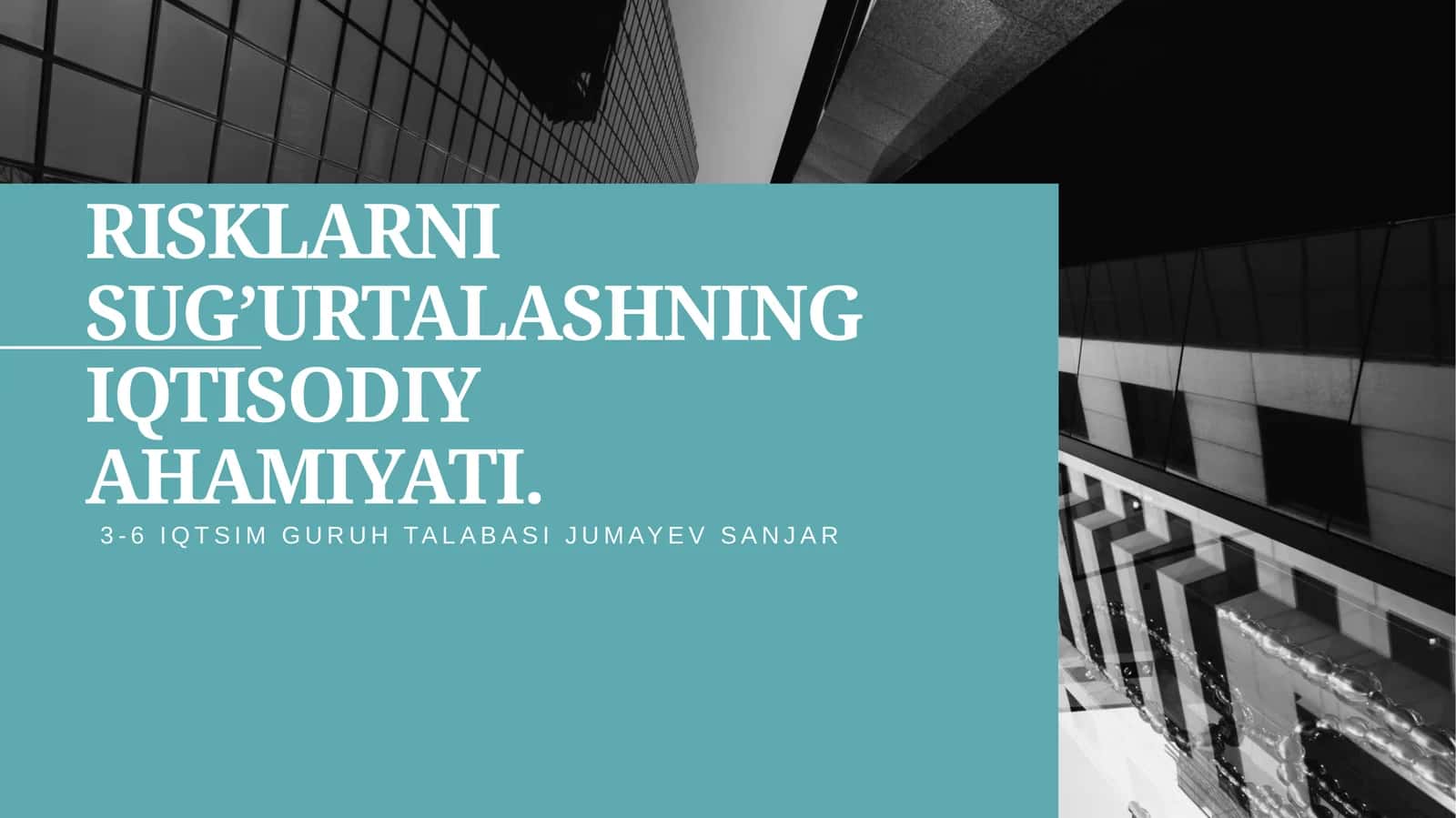 Risklarni sug’urtalashning iqtisodiy ahmijoti