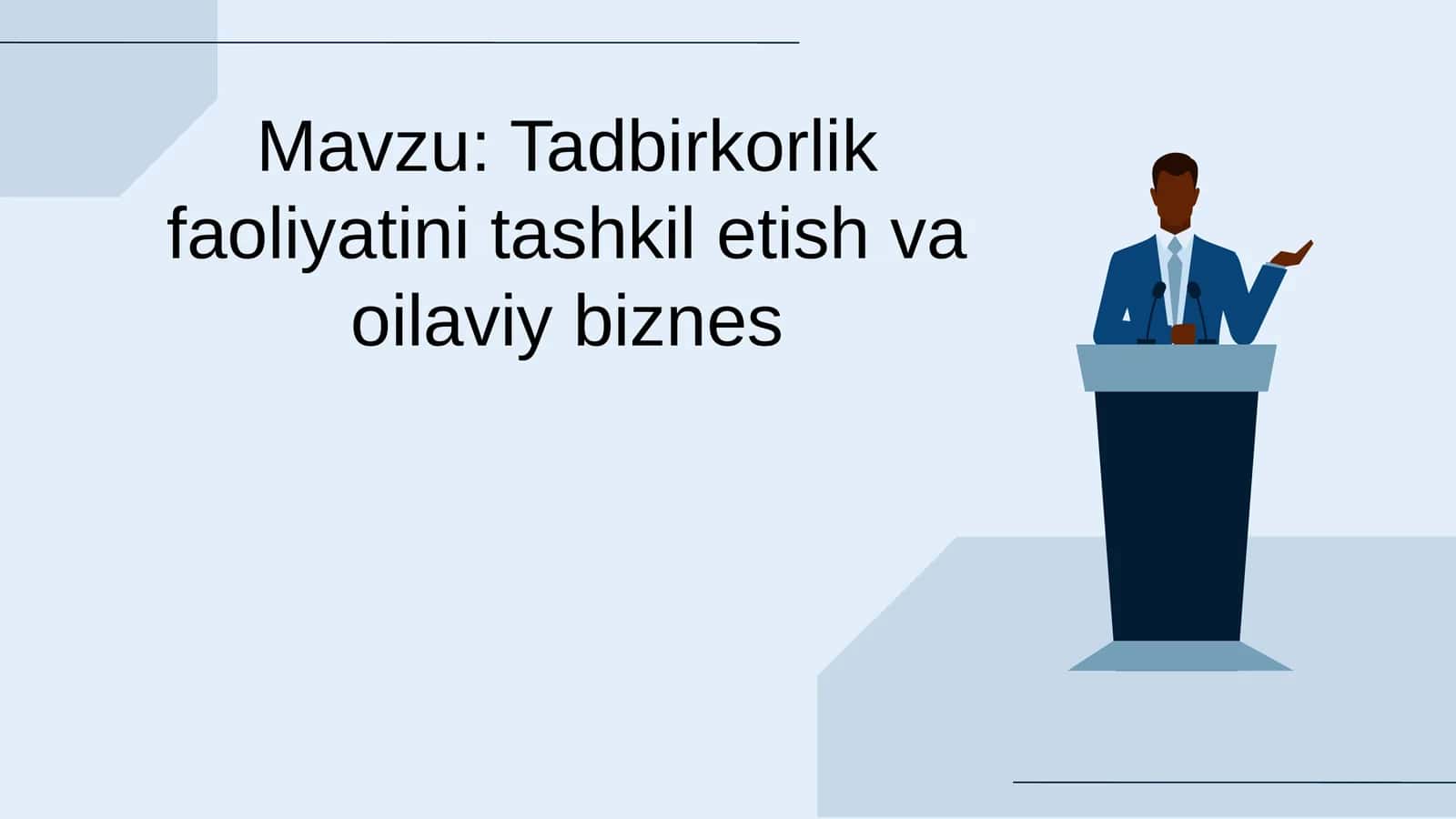 Tadbirkorlik faoliyati inishlamoq