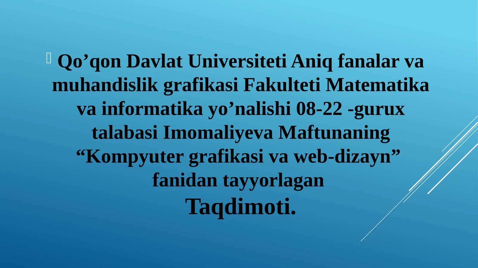 Kompyuter grafikasi va web-dizayn
