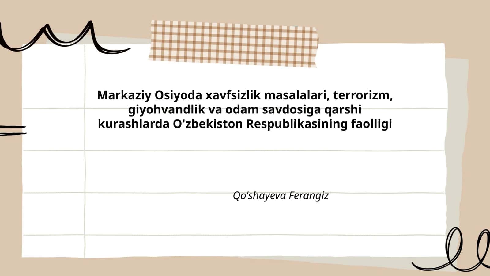 O'zbekiston Respublikasining xavfsizlik siyosati