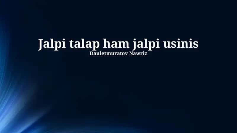 Jalpi talap ham jalpi usinis