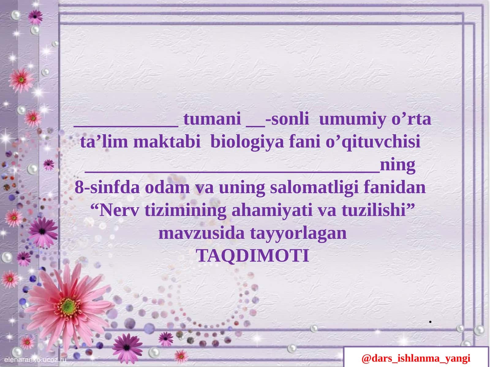 Nervtizimining ahamiyati va tuzilishi