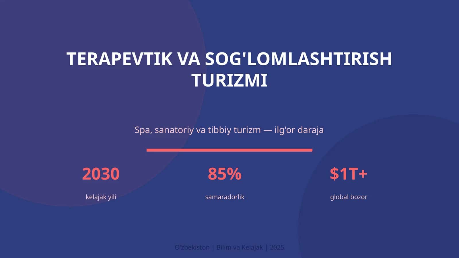 TERAPEVTIK VA SOG'LOMLASHTIRISH TURIZMI
