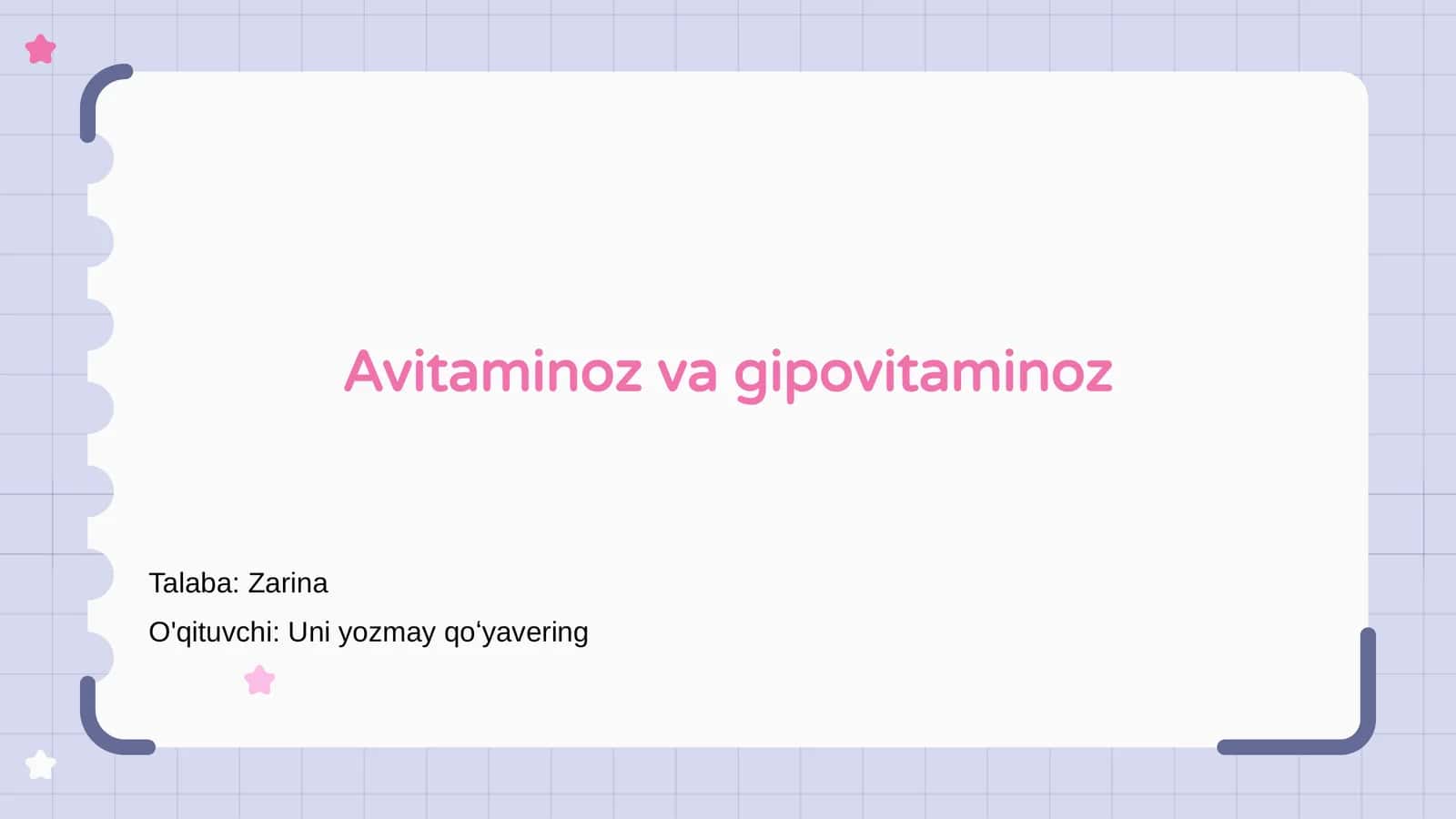 Avitaminoz va gipovitaminoz
