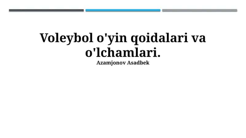Voleybol o'yin qoidalari va o'lchamlari