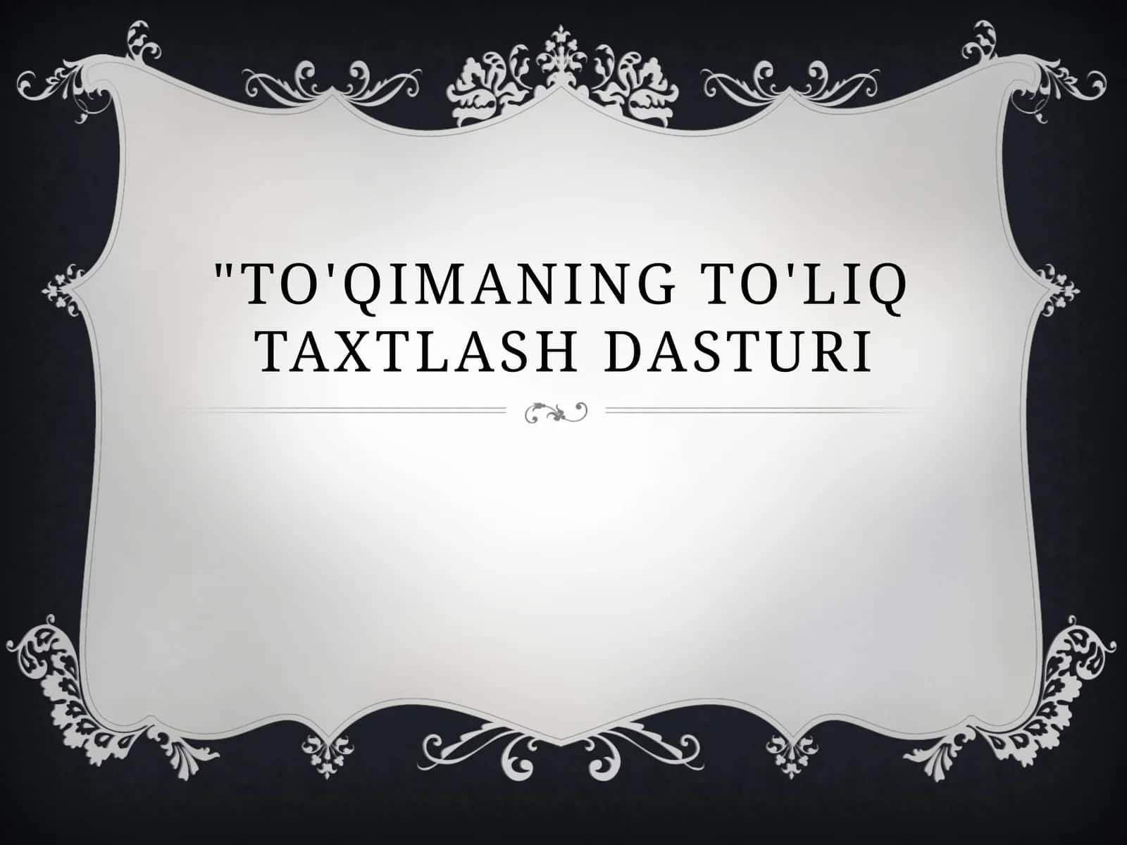 To'qimaning to'liq taxtlash dasturi