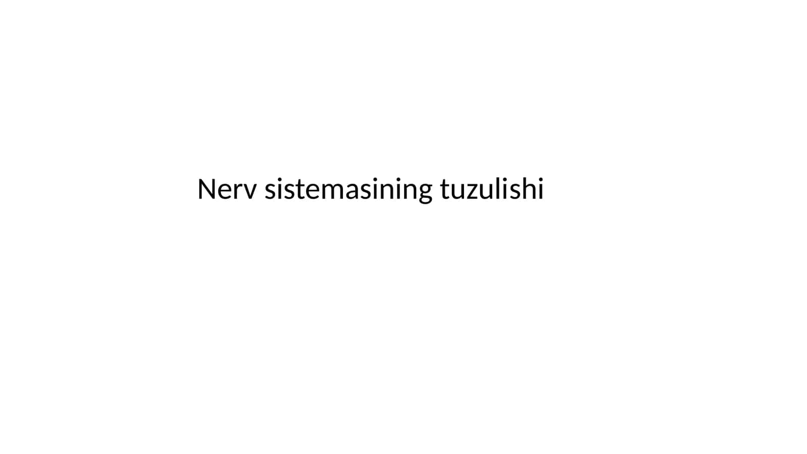 Nerv sistemasining tuzulishi