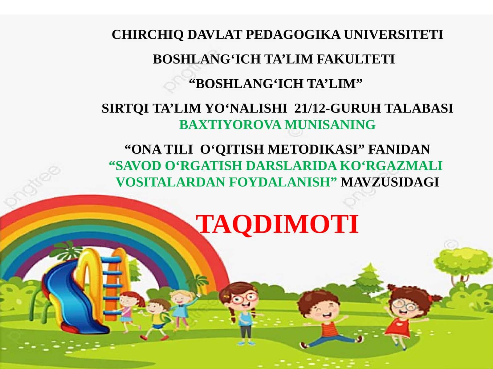 SAVOD O‘RGATISH DARSLARIDA KO‘RGAZMALI VOSITALARDAN FOYDALANISH