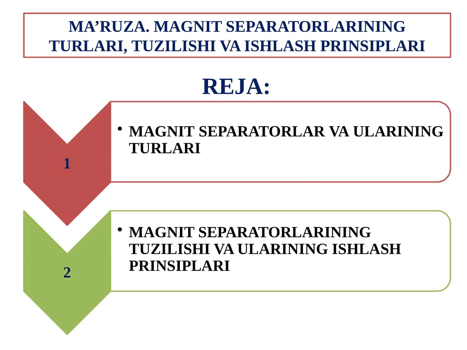MAGNIT SEPARATORLARINING TURLARI, TUZILISHI VA ISHLASH PRINSIPLARI