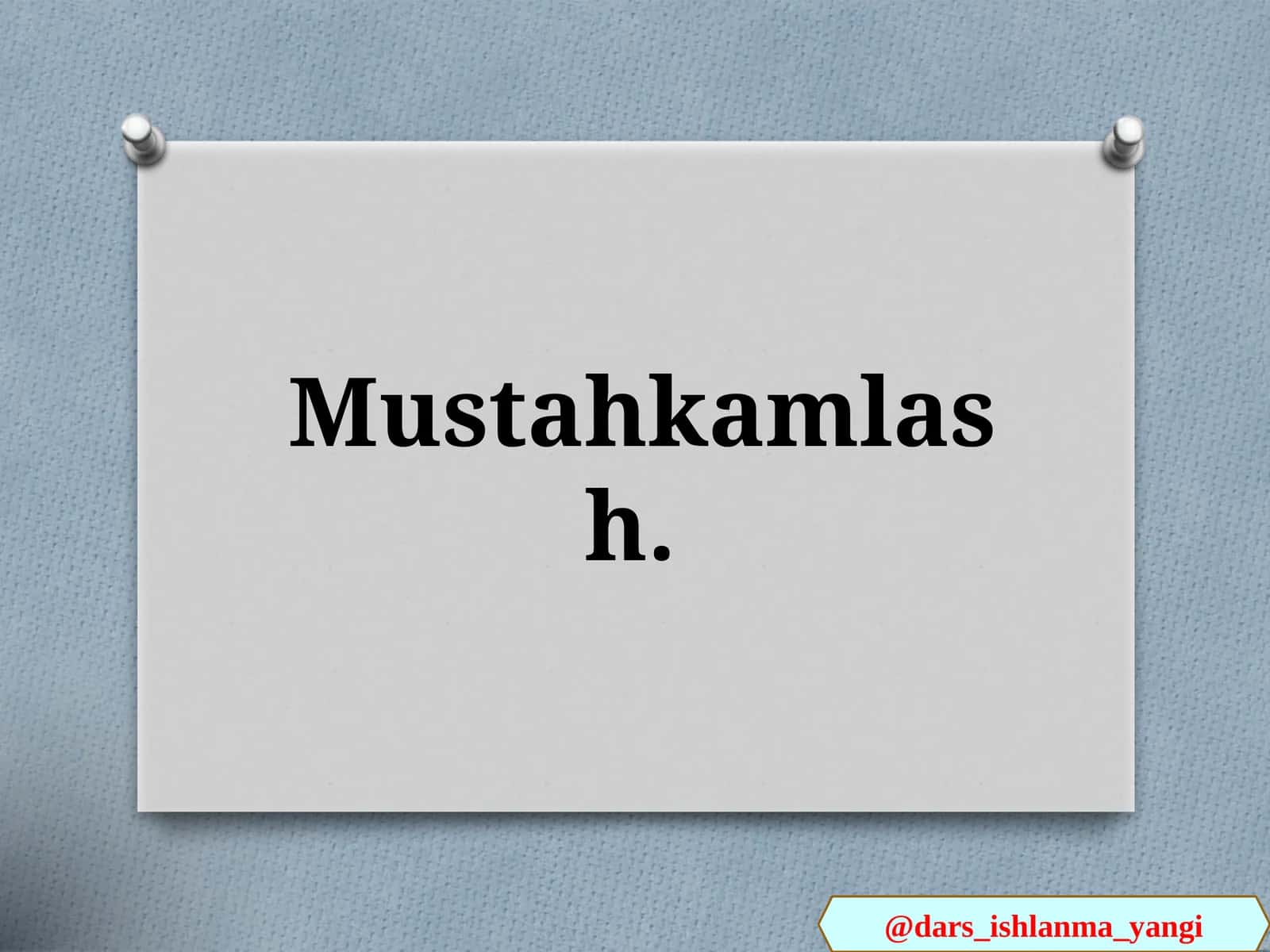 Yangimavzu mustahkamlash