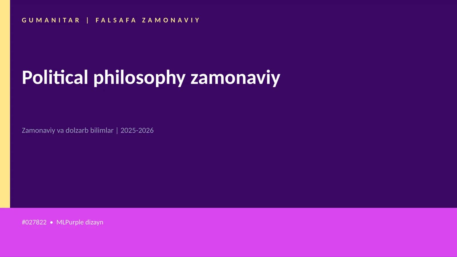 Political philosophy zamonaviy