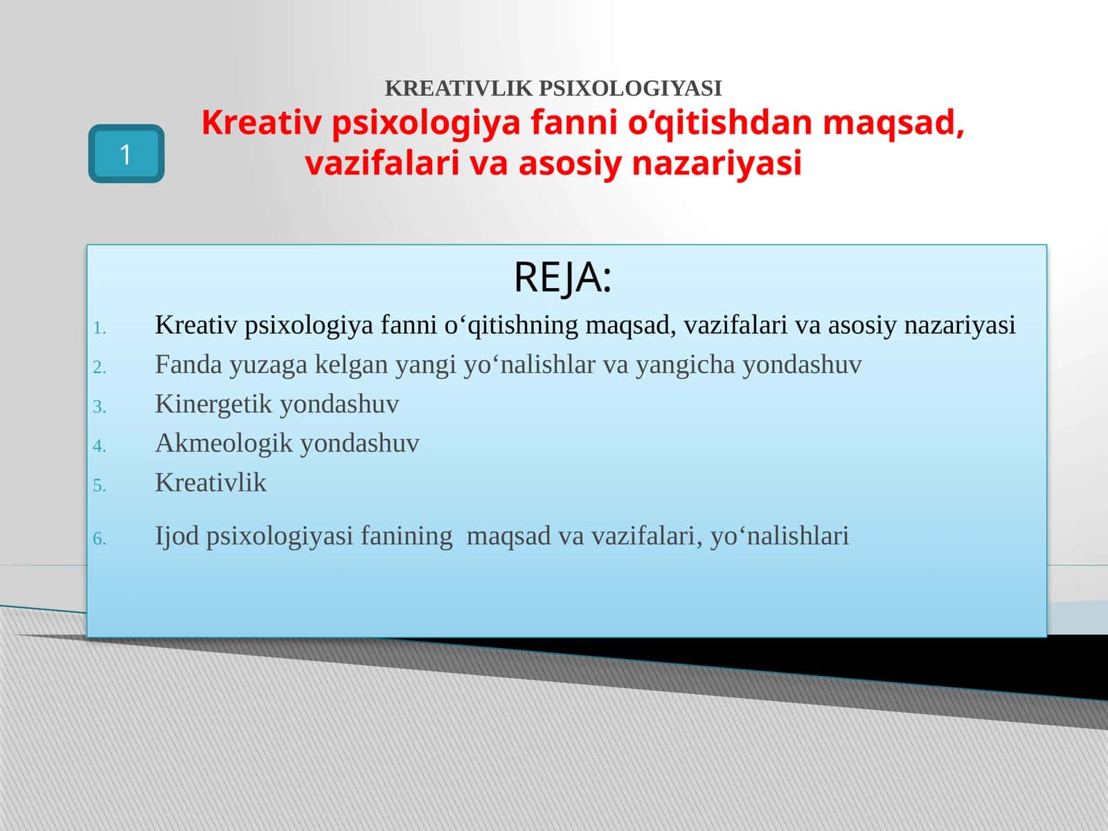 KREATIVLIK PSIXOLOGIYASI