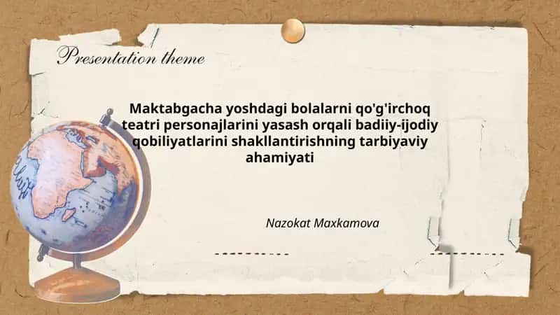 Qo'g'irchoq Teatri va Tarbiyaviy Ahamiyati