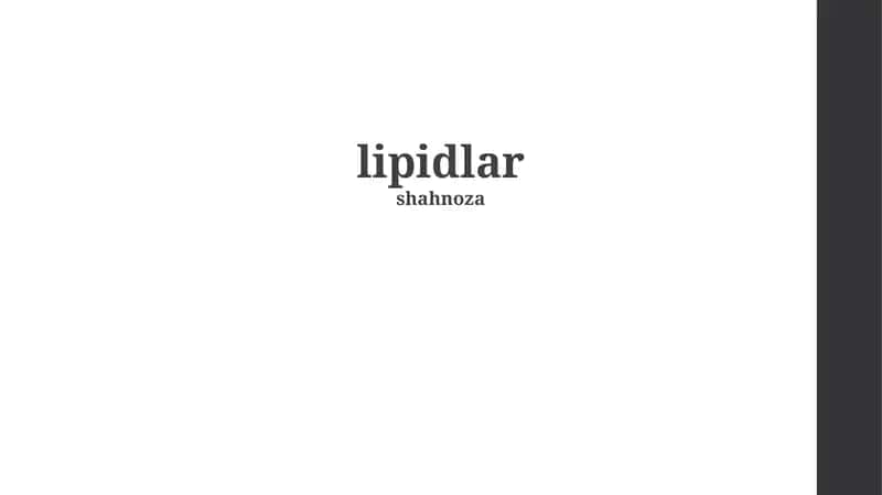 Lipidlar