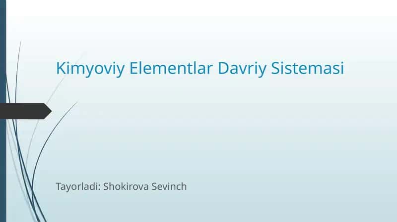 Kimyoviy Elementlar Davriy Sistemasi