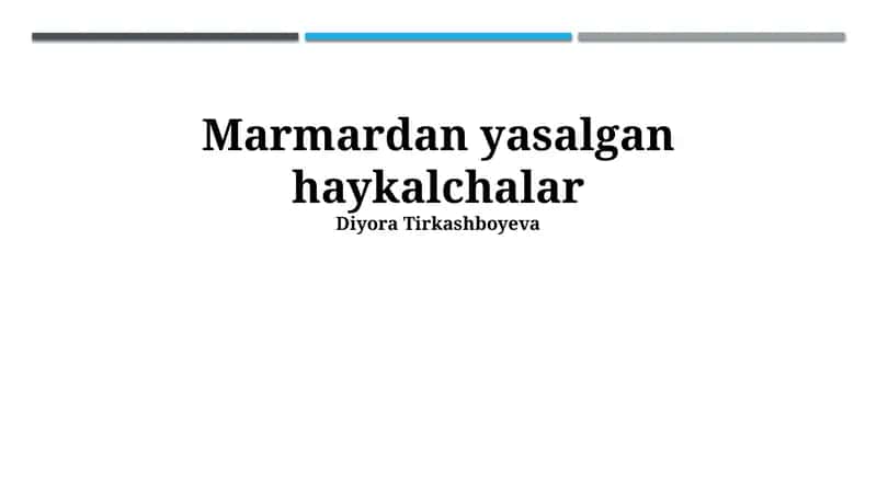 Marmar Haykalchalar Tarixi