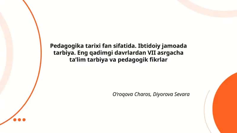 Pedagogika tarixi fan sifatida