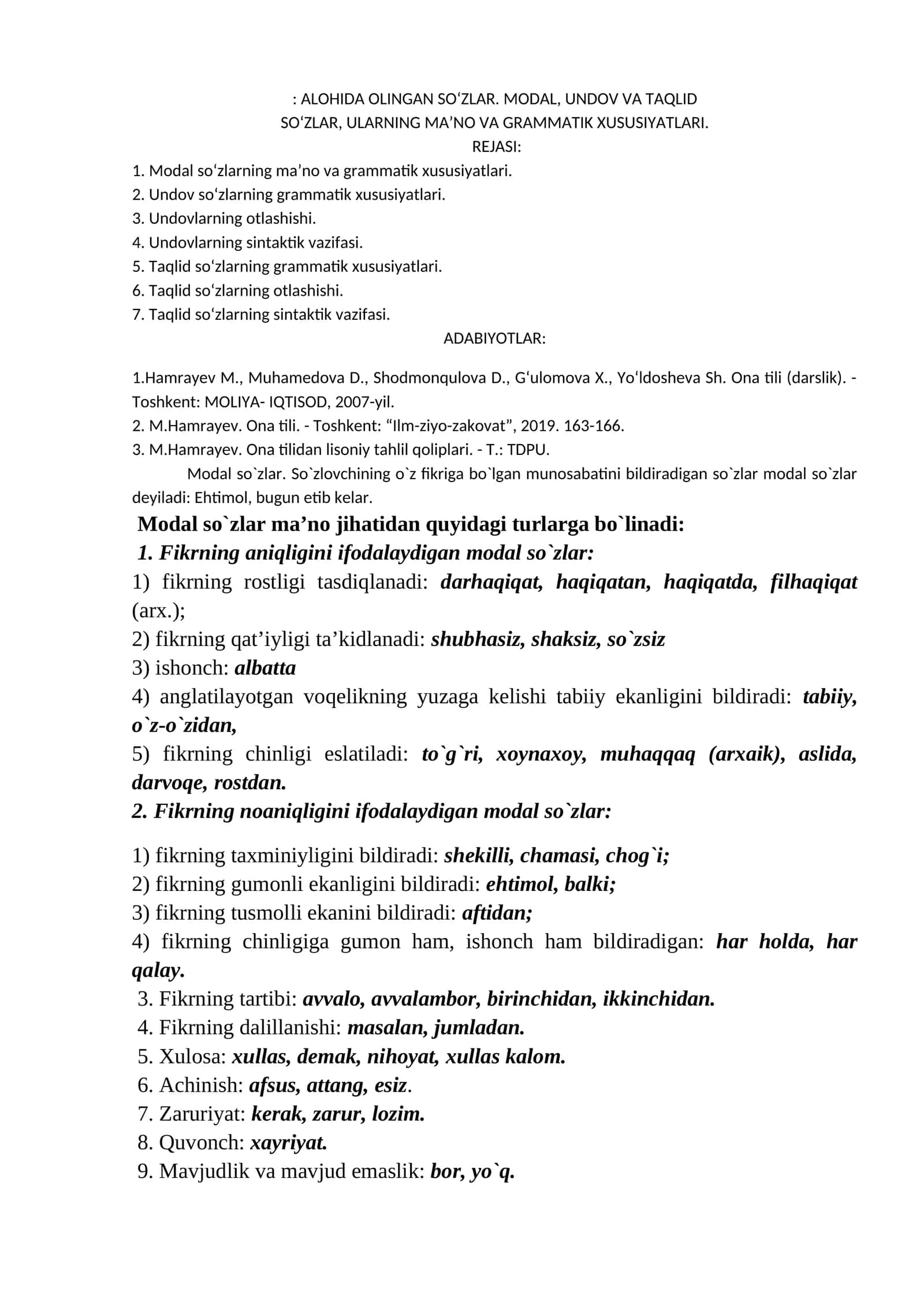 Modal so`zlar