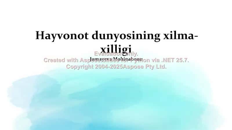 Hayvonot dunyosining xilma-xilligi