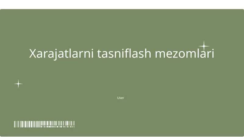 Xarajatlarni tasniflash mezomlari