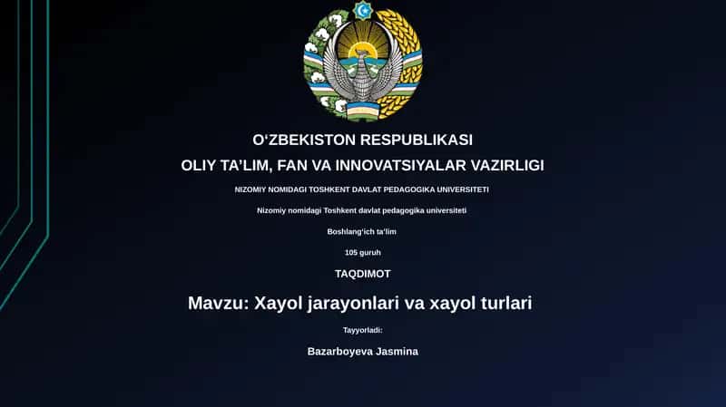Xayol jarayonlari va xayol turlari