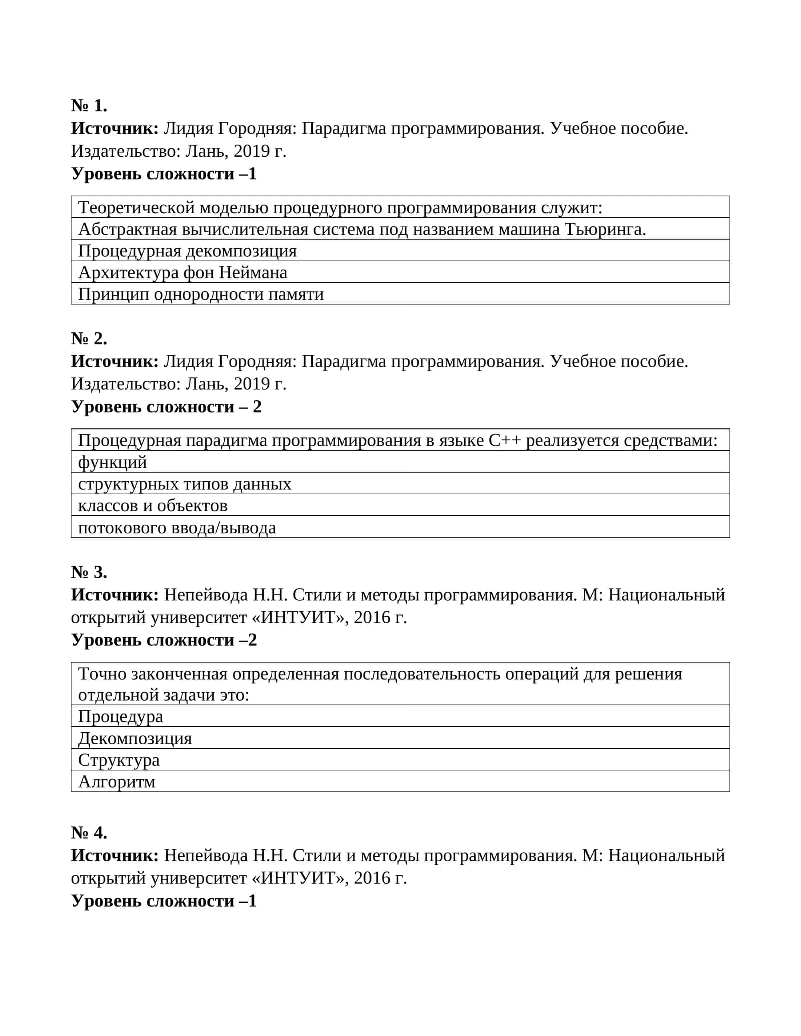 Процедурная парадигма программирования