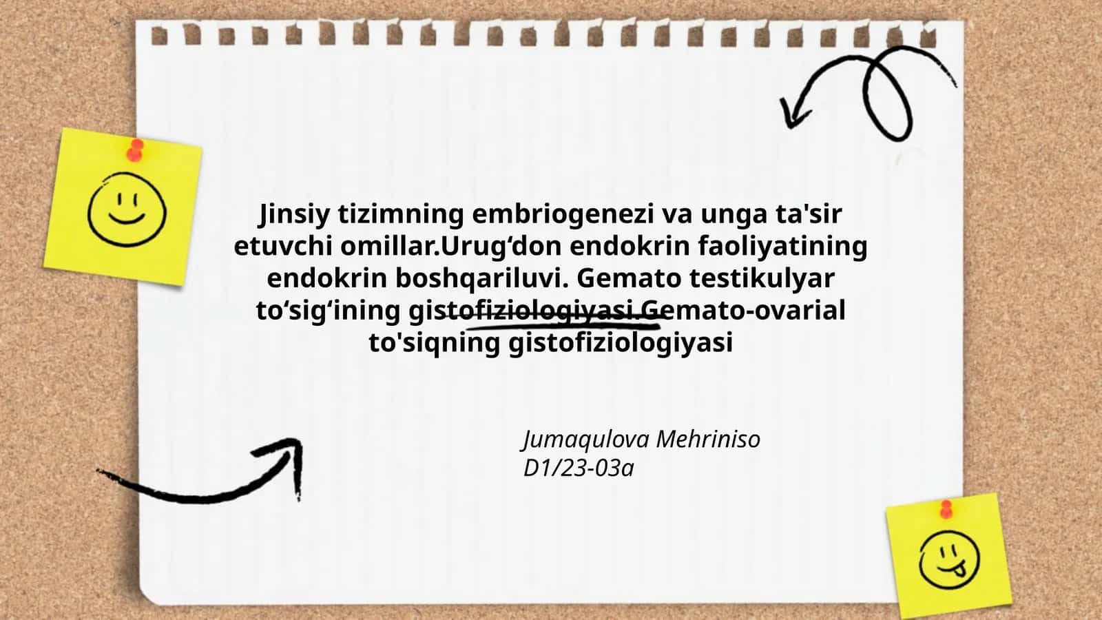 Jinsiy tizimning embriogenezi va unga ta'sir etuvchi omillar