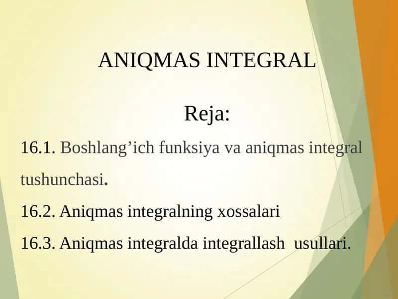 Aniqmas Integral