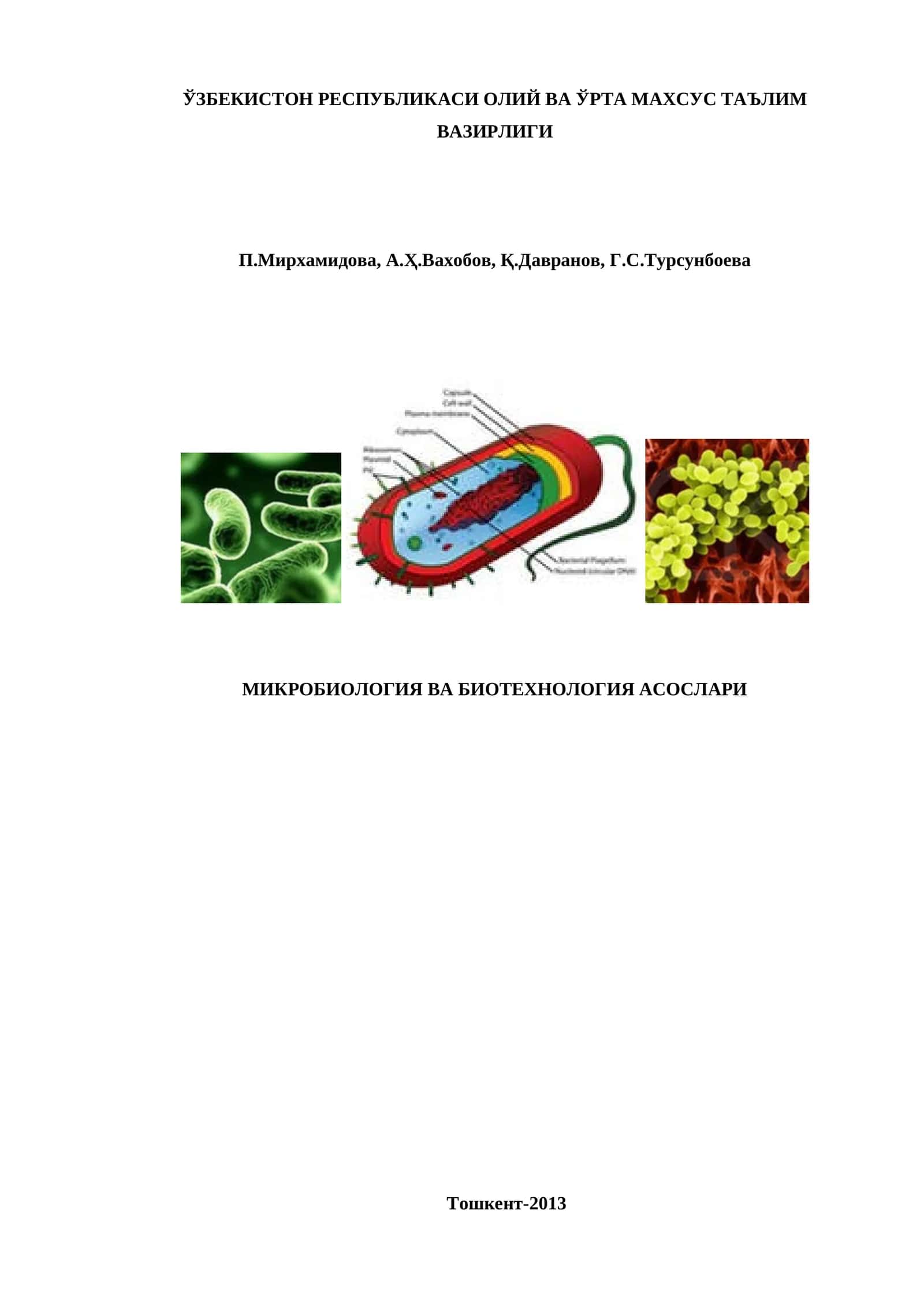 МИКРОБИОЛОГИЯ ВА БИОТЕХНОЛОГИЯ АСОСЛАРИ