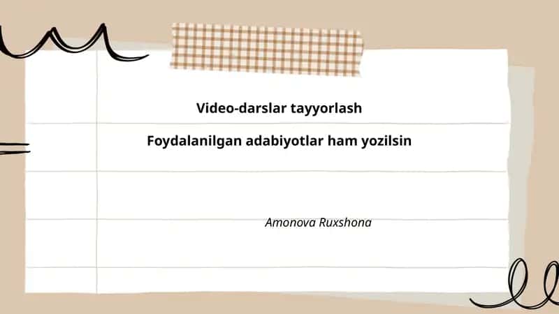 Video-darslar tayyorlash